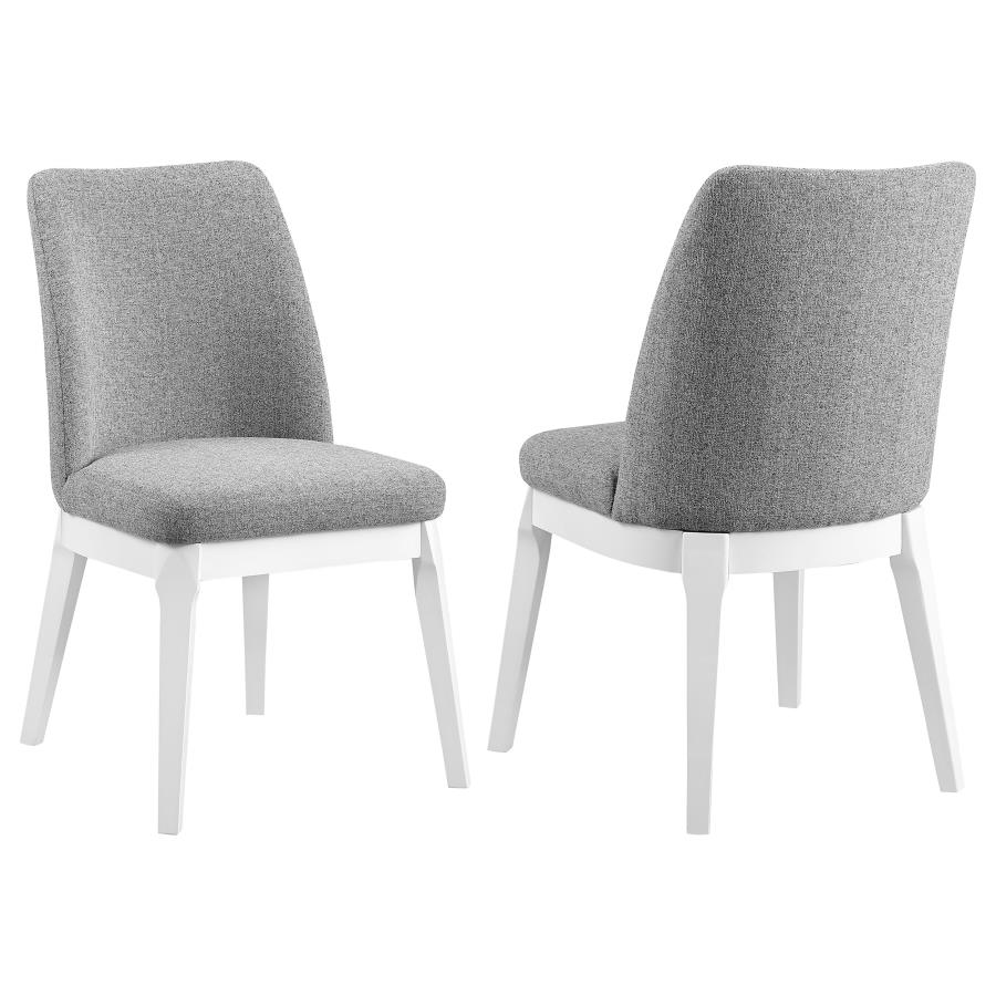 (image for) Carissa Upholstered Dining Side Chair Light Grey (Set of 2) - Click Image to Close