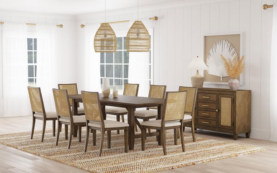 (image for) Matisse 9-piece Rectangular Dining Table Set Light Brown