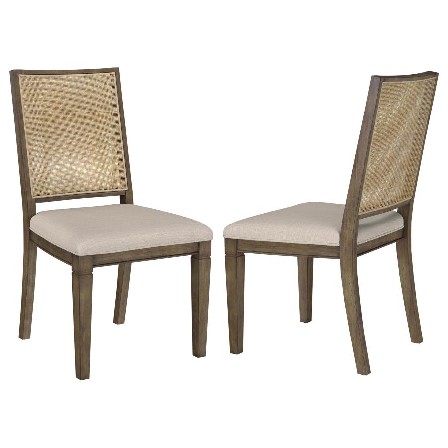 (image for) Matisse Woven Rattan Back Dining Side Chair Brown (Set of 2) - Click Image to Close