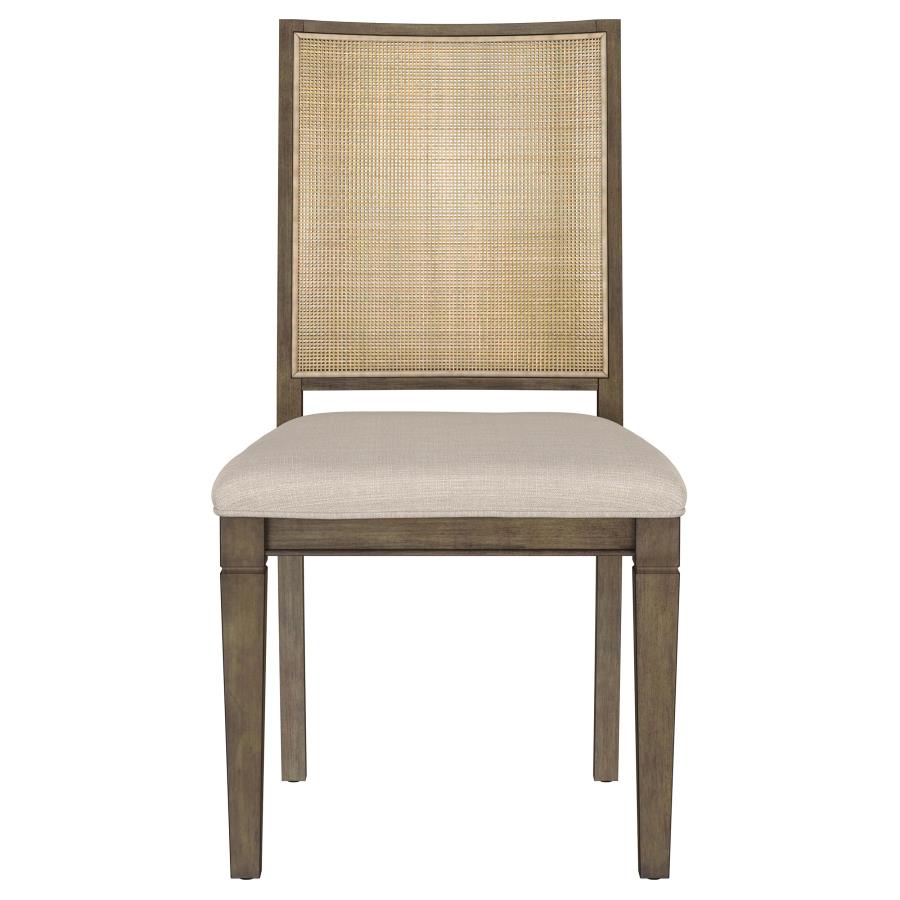 (image for) Matisse Woven Rattan Back Dining Side Chair Brown (Set of 2)