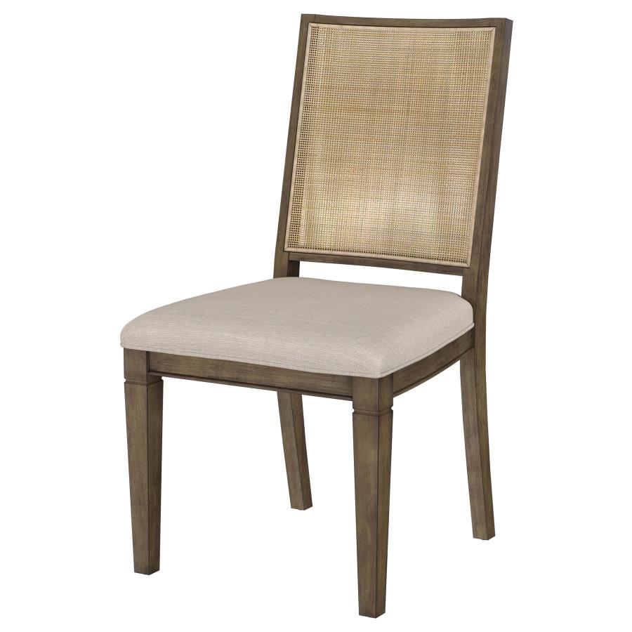 (image for) Matisse Woven Rattan Back Dining Side Chair Brown (Set of 2)