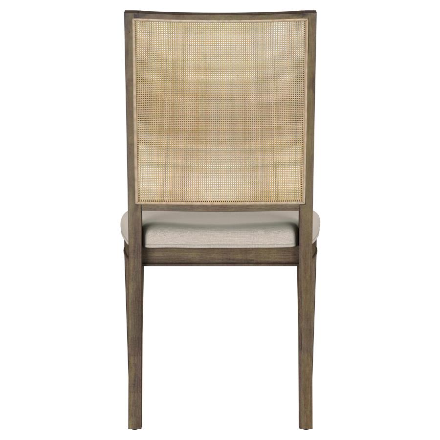 (image for) Matisse Woven Rattan Back Dining Side Chair Brown (Set of 2)