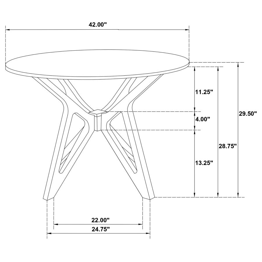 (image for) Elowen 5-piece Round Solid Wood Dining Set Light Walnut