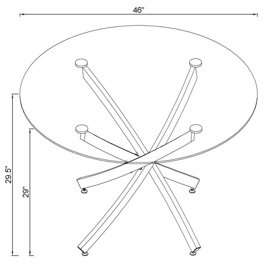 (image for) Beckham Round 46-inch Glass Top Dining Table Brass