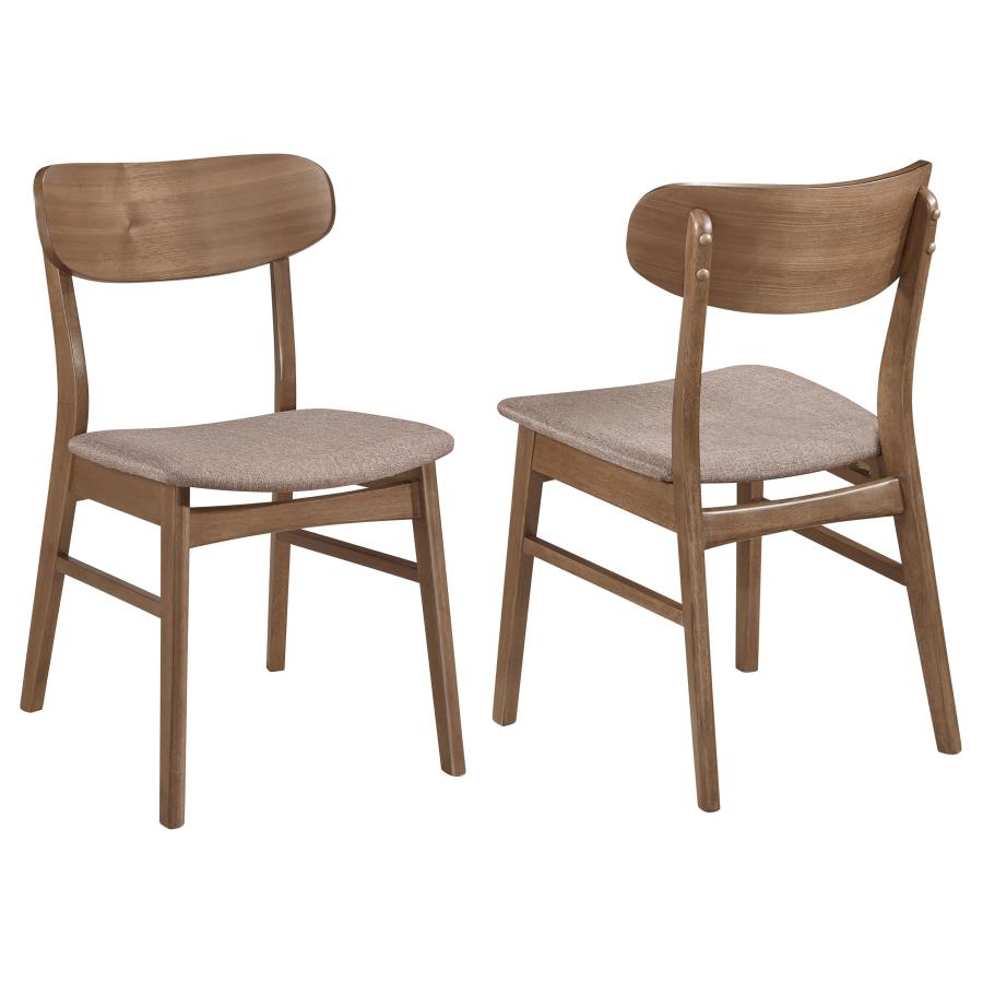 (image for) Dortch Dining Side Chair Walnut and Brown (Set of 2)