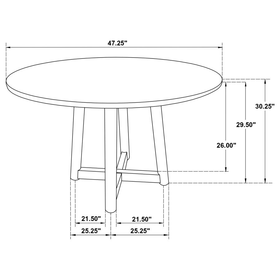 (image for) Dinah 5-piece Round Solid Wood Dining Set Walnut