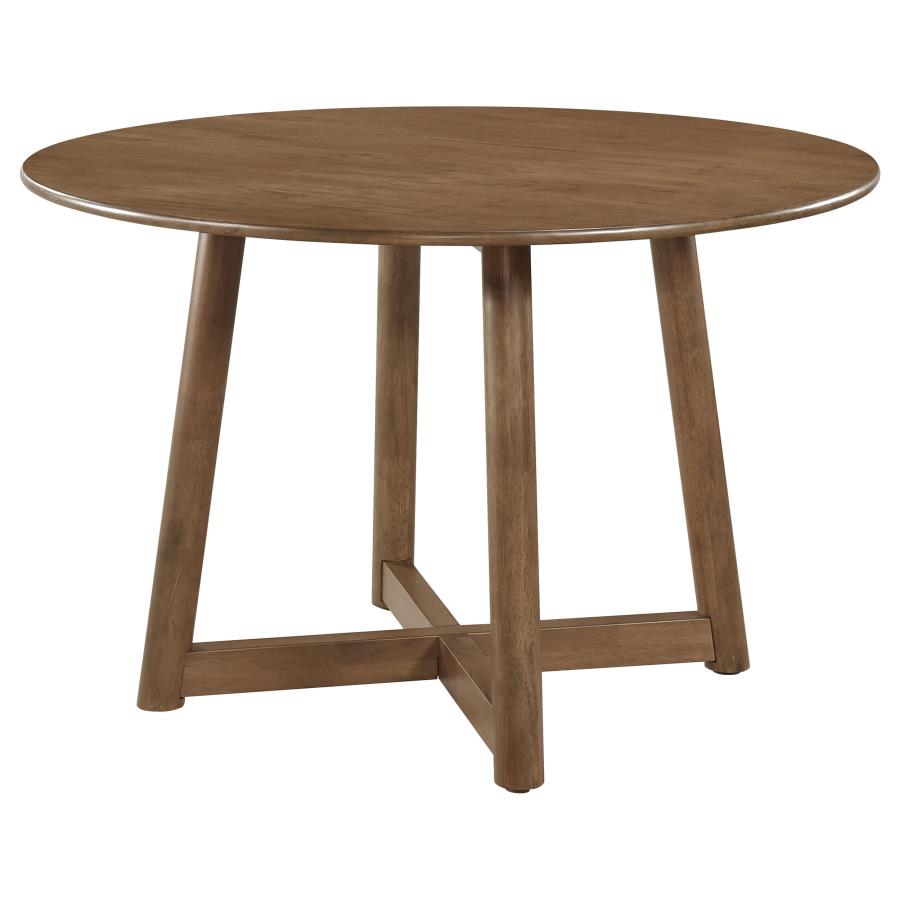 (image for) Dinah Round 47-inch Solid Wood Dining Table Walnut - Click Image to Close