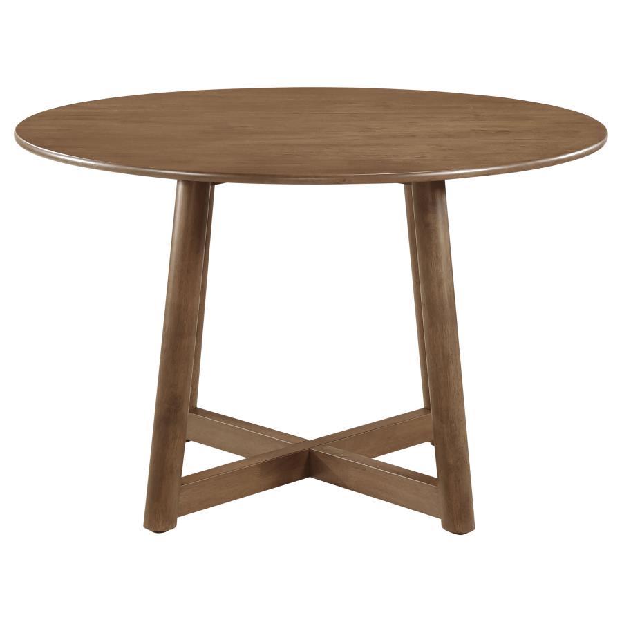 (image for) Dinah Round 47-inch Solid Wood Dining Table Walnut