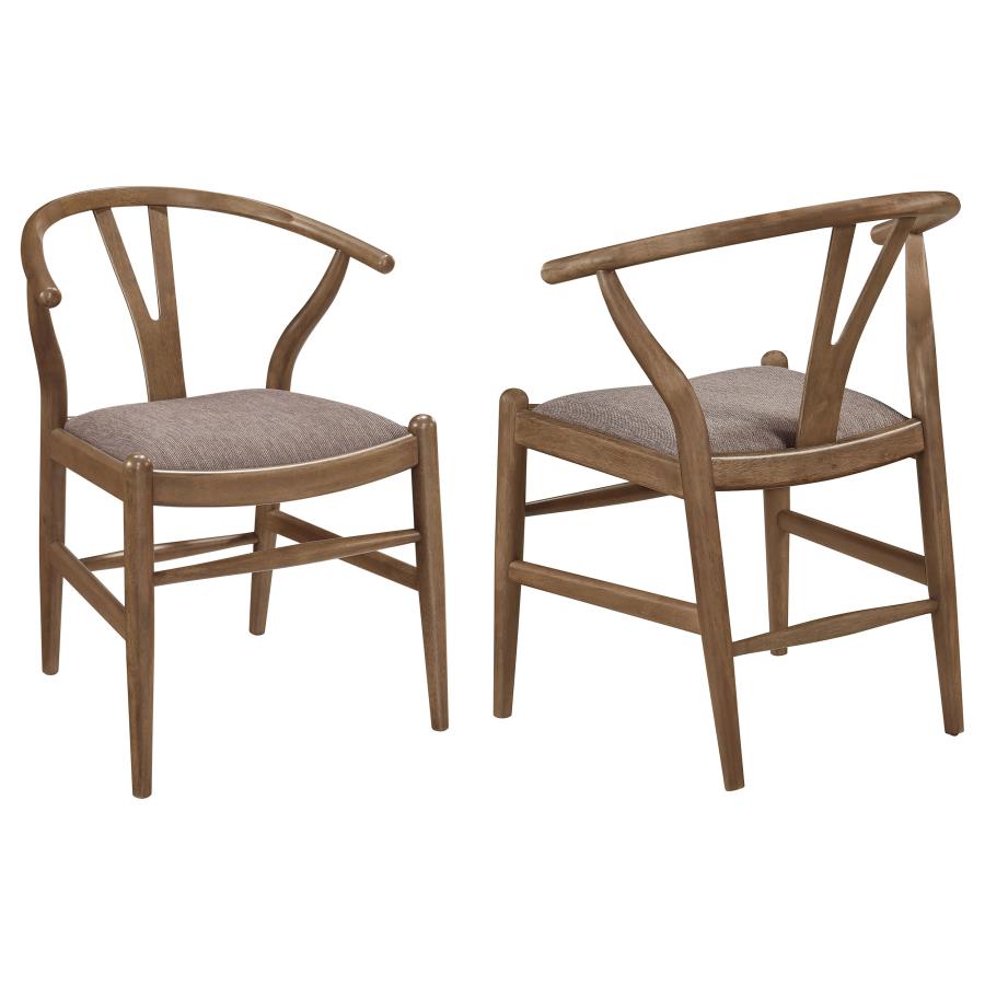 (image for) Dinah Wood Wishbone Dining Side Chair Walnut (Set of 2) - Click Image to Close