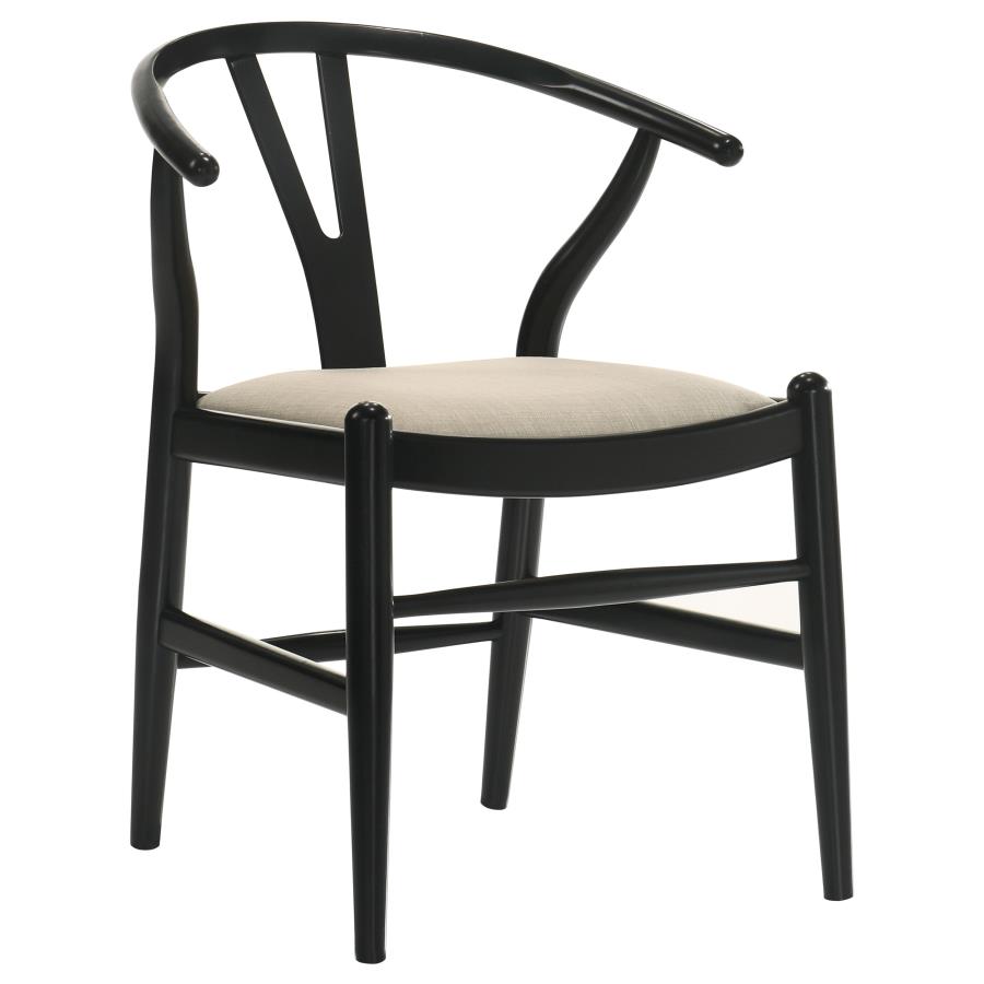 (image for) Dinah Wood Wishbone Dining Side Chair Black (Set of 2)