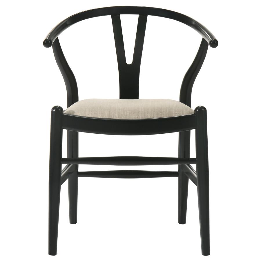 (image for) Dinah Wood Wishbone Dining Side Chair Black (Set of 2)