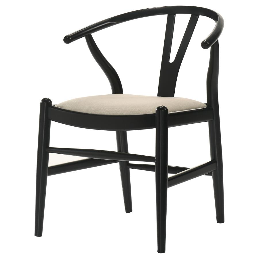 (image for) Crestmont Wood Wishbone Dining Side Chair Black (Set of 2)