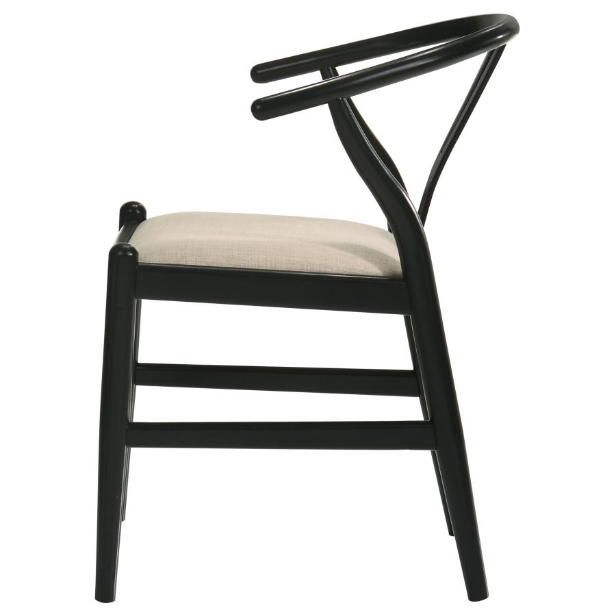 (image for) Dinah Wood Wishbone Dining Side Chair Black (Set of 2)