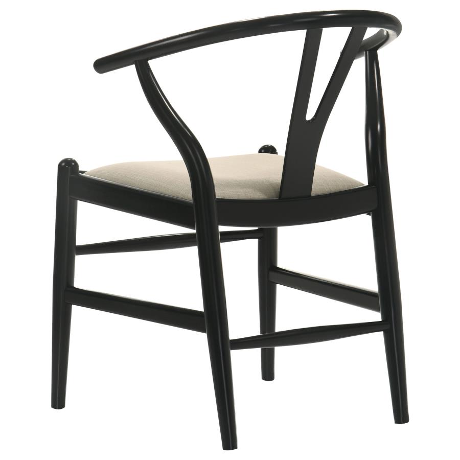 (image for) Crestmont Wood Wishbone Dining Side Chair Black (Set of 2)