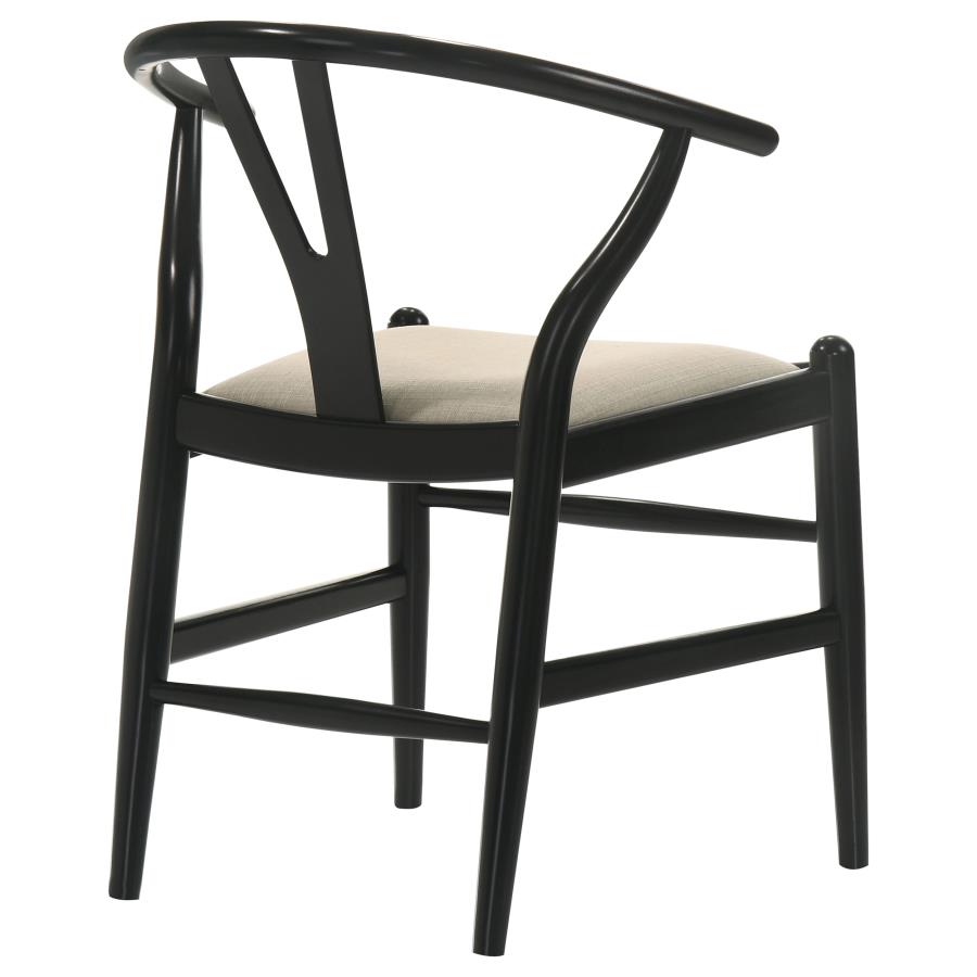 (image for) Crestmont Wood Wishbone Dining Side Chair Black (Set of 2)