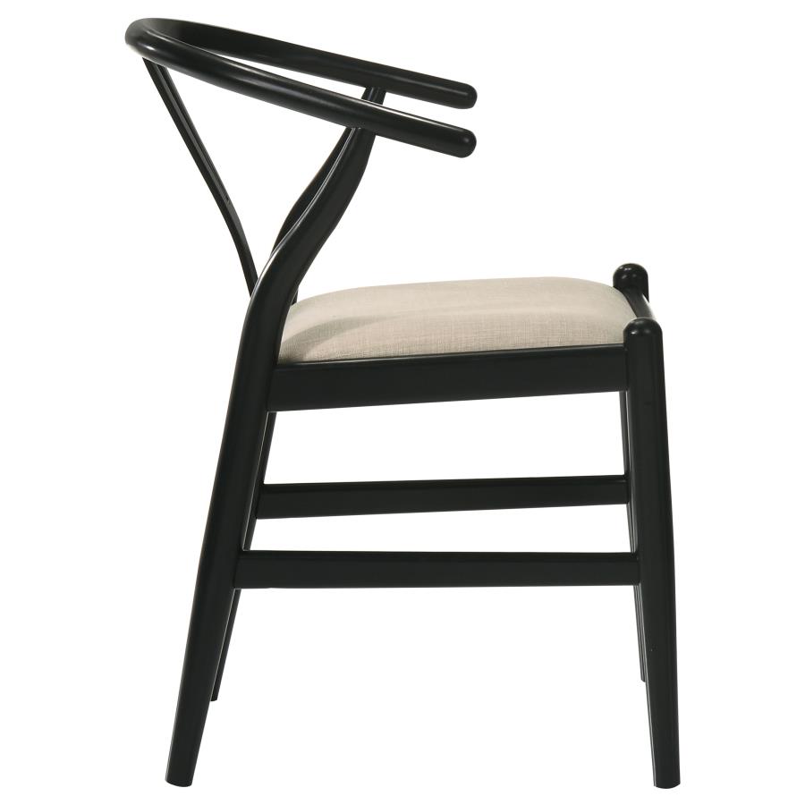 (image for) Dinah Wood Wishbone Dining Side Chair Black (Set of 2)