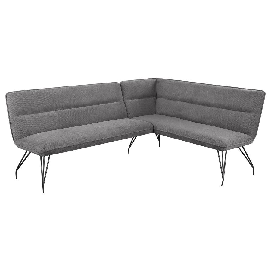 (image for) Dodson Fabric Upholstered L-Shaped Nook Dining Bench Grey