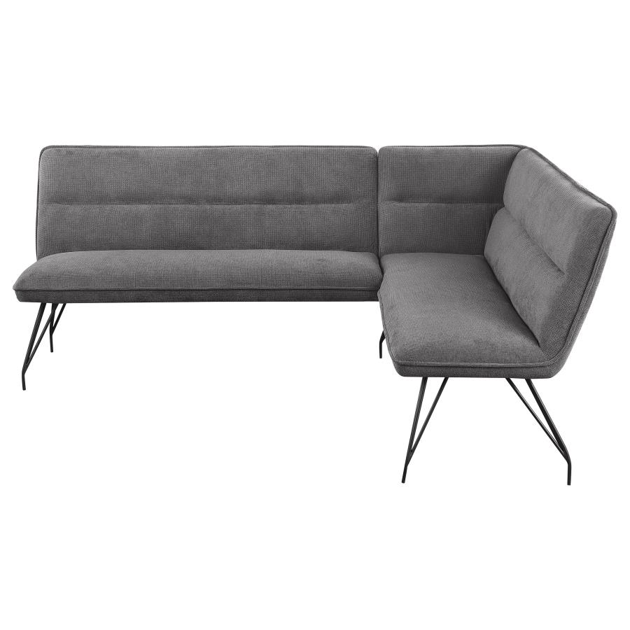 (image for) Dodson Fabric Upholstered L-Shaped Nook Dining Bench Grey