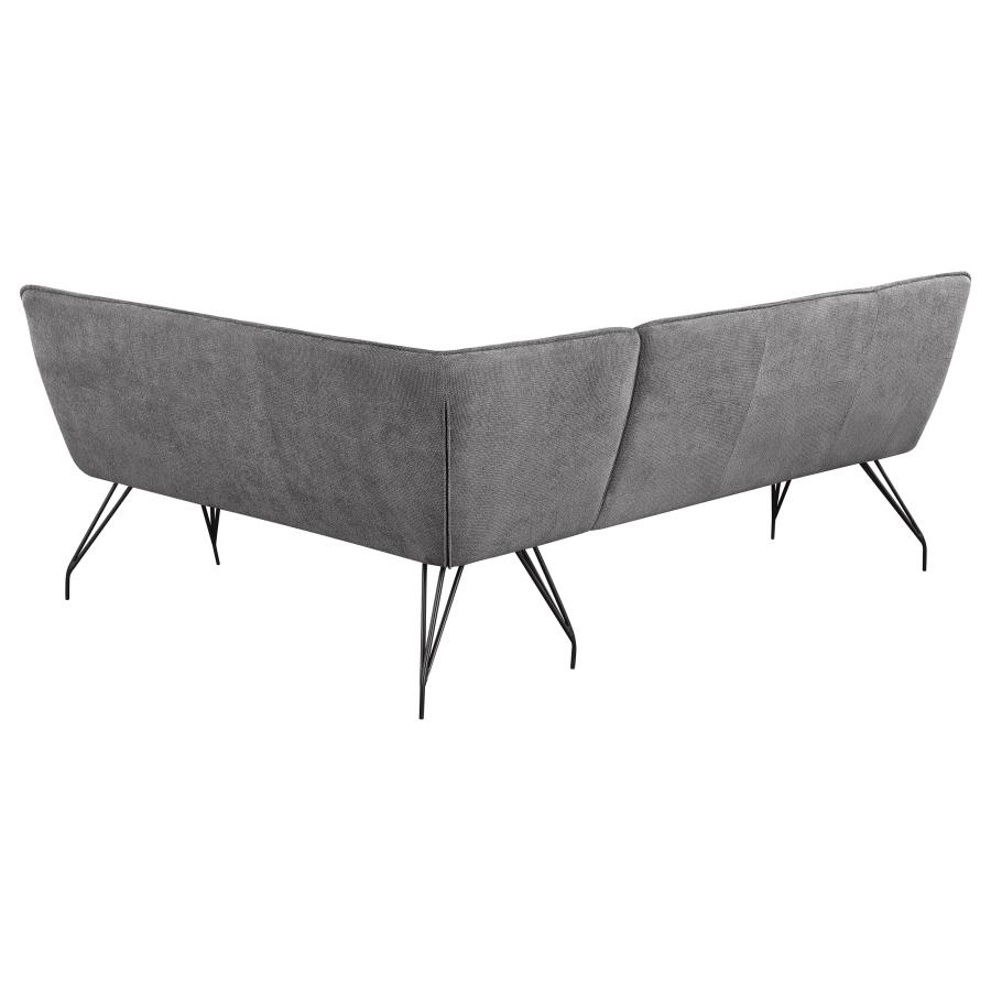 (image for) Dodson Fabric Upholstered L-Shaped Nook Dining Bench Grey