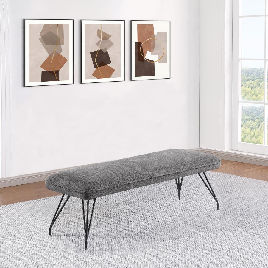 (image for) Dodson Fabric Upholstered Dining Bench Grey