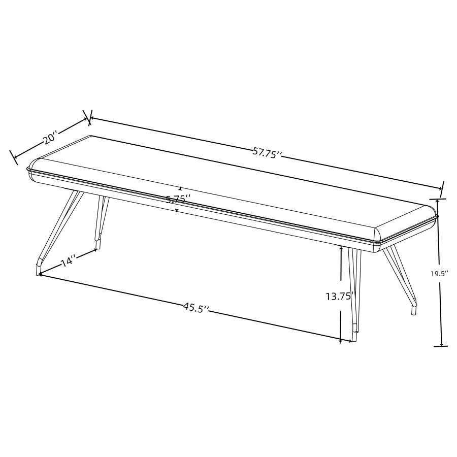 (image for) Dodson Fabric Upholstered Dining Bench Grey