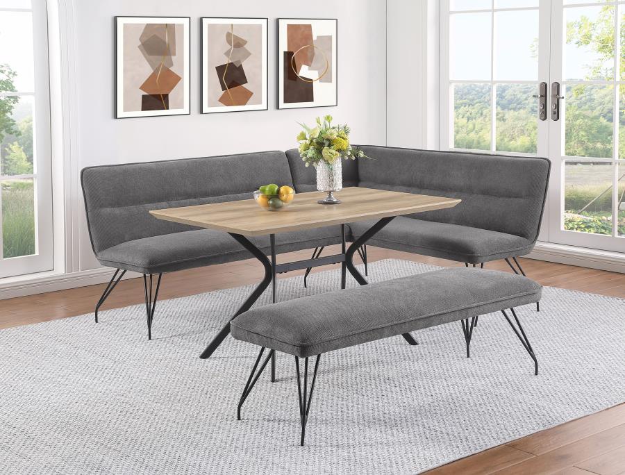 (image for) Dodson Fabric Upholstered Dining Bench Grey