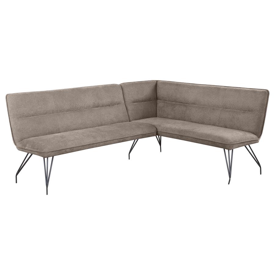 (image for) Dodson Fabric Upholstered L-Shaped Nook Dining Bench Taupe