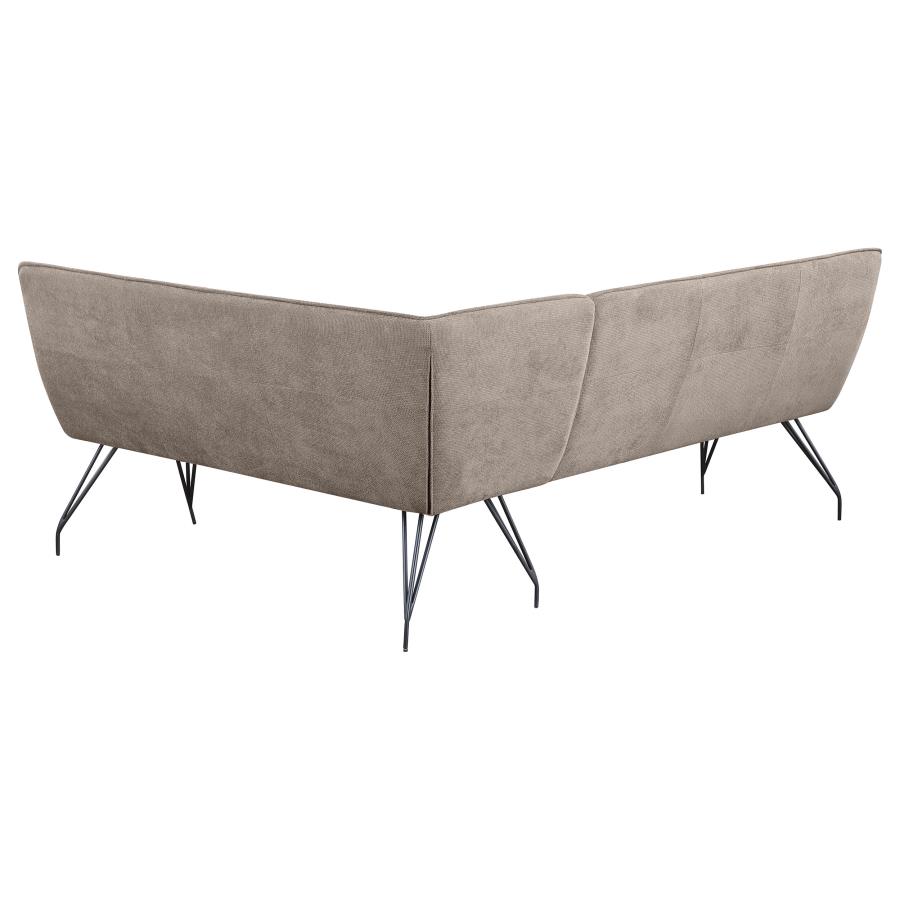 (image for) Dodson Fabric Upholstered L-Shaped Nook Dining Bench Taupe