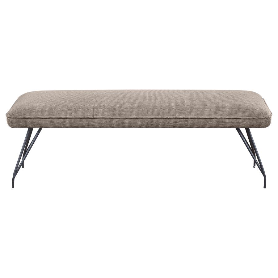 (image for) Dodson Fabric Upholstered Dining Bench Taupe 