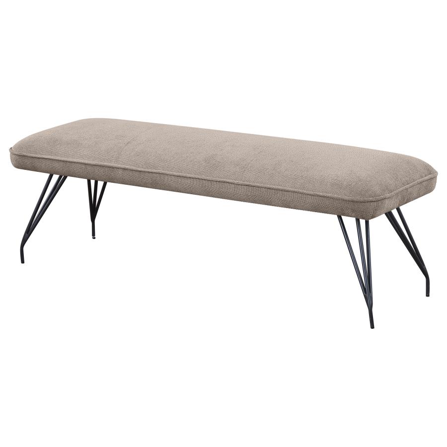 (image for) Dodson Fabric Upholstered Dining Bench Taupe 