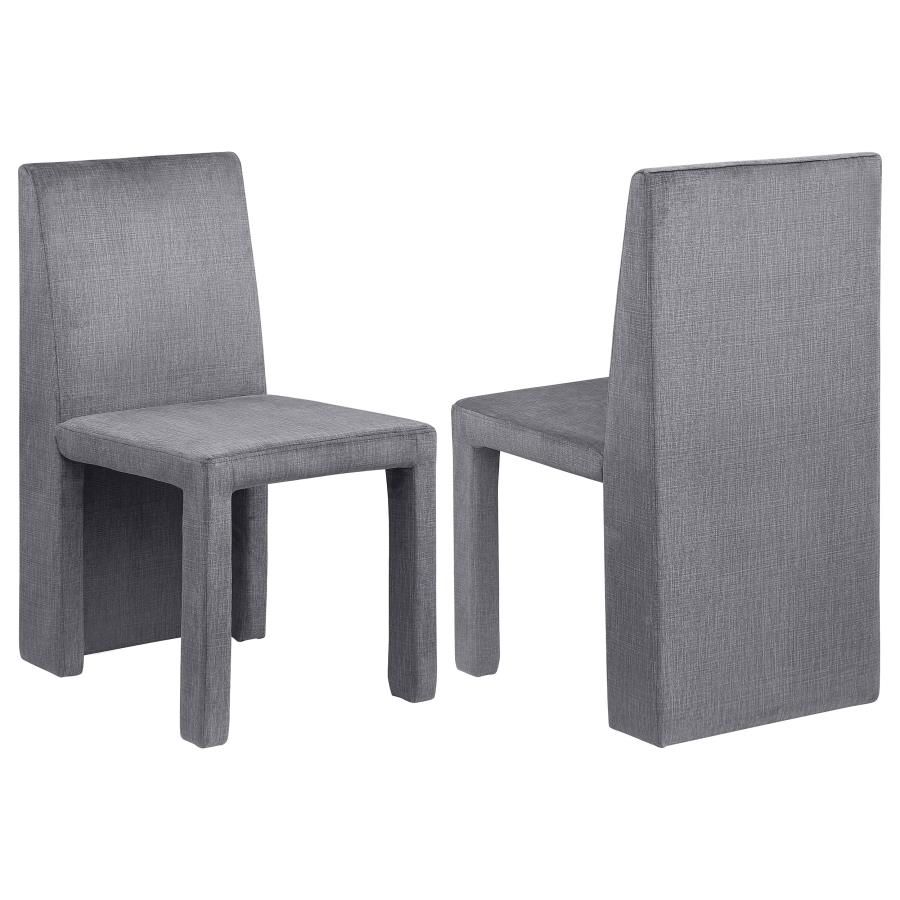 (image for) Tordera Velvet Upholstered Dining Side Chair Grey (Set of 2)