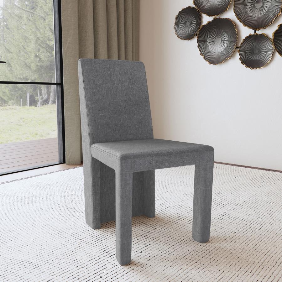 (image for) Tordera Velvet Upholstered Dining Side Chair Grey (Set of 2)