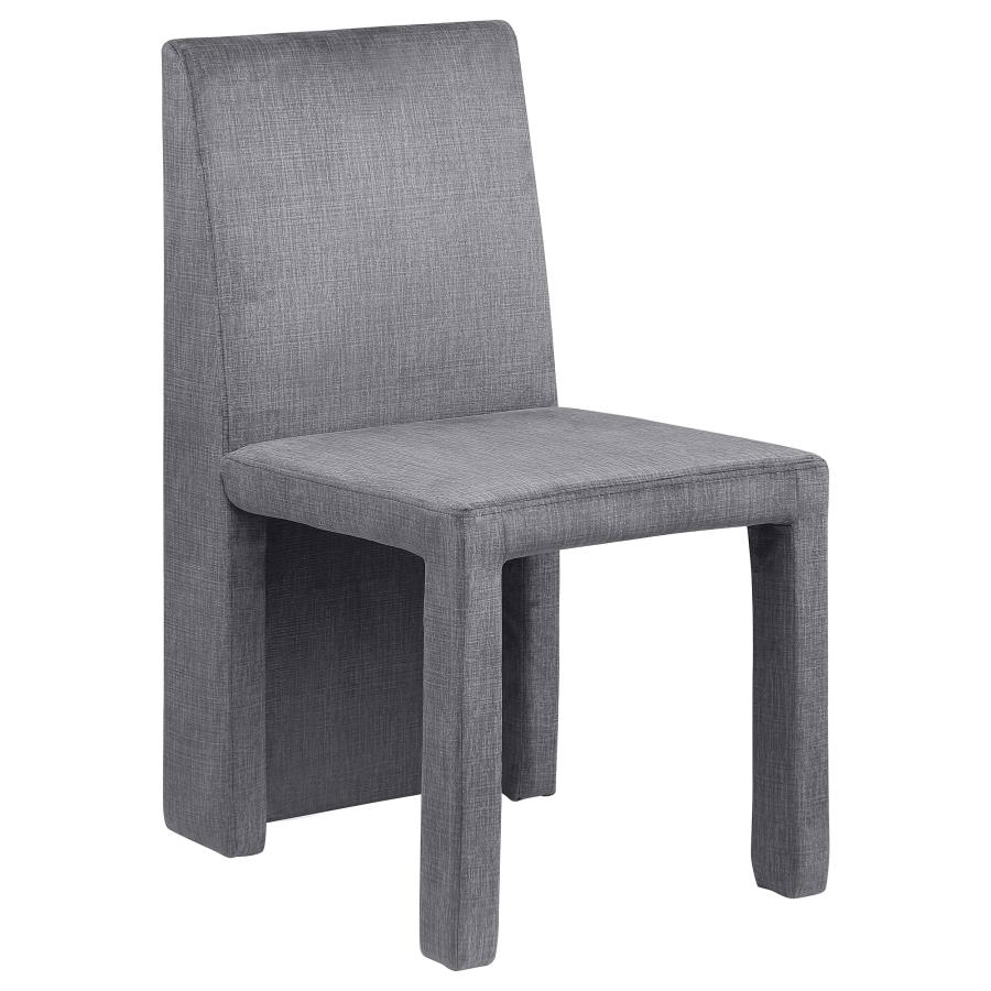 (image for) Tordera Velvet Upholstered Dining Side Chair Grey (Set of 2)