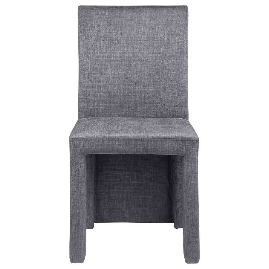 (image for) Tordera Velvet Upholstered Dining Side Chair Grey (Set of 2)