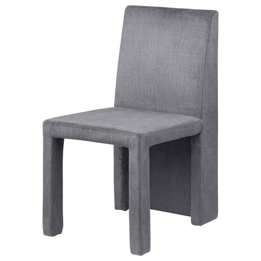 (image for) Tordera Velvet Upholstered Dining Side Chair Grey (Set of 2)