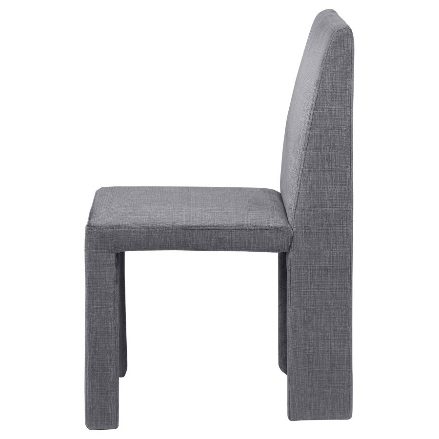 (image for) Tordera Velvet Upholstered Dining Side Chair Grey (Set of 2)