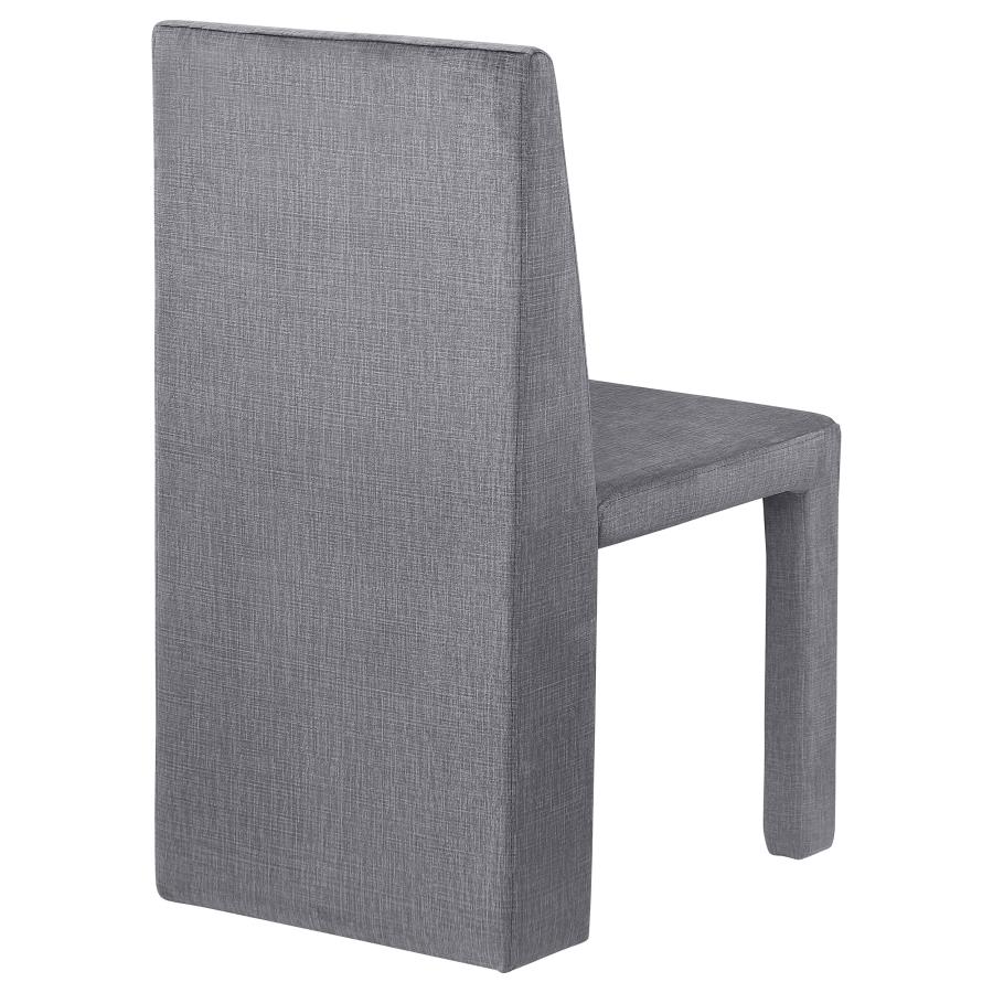 (image for) Tordera Velvet Upholstered Dining Side Chair Grey (Set of 2)