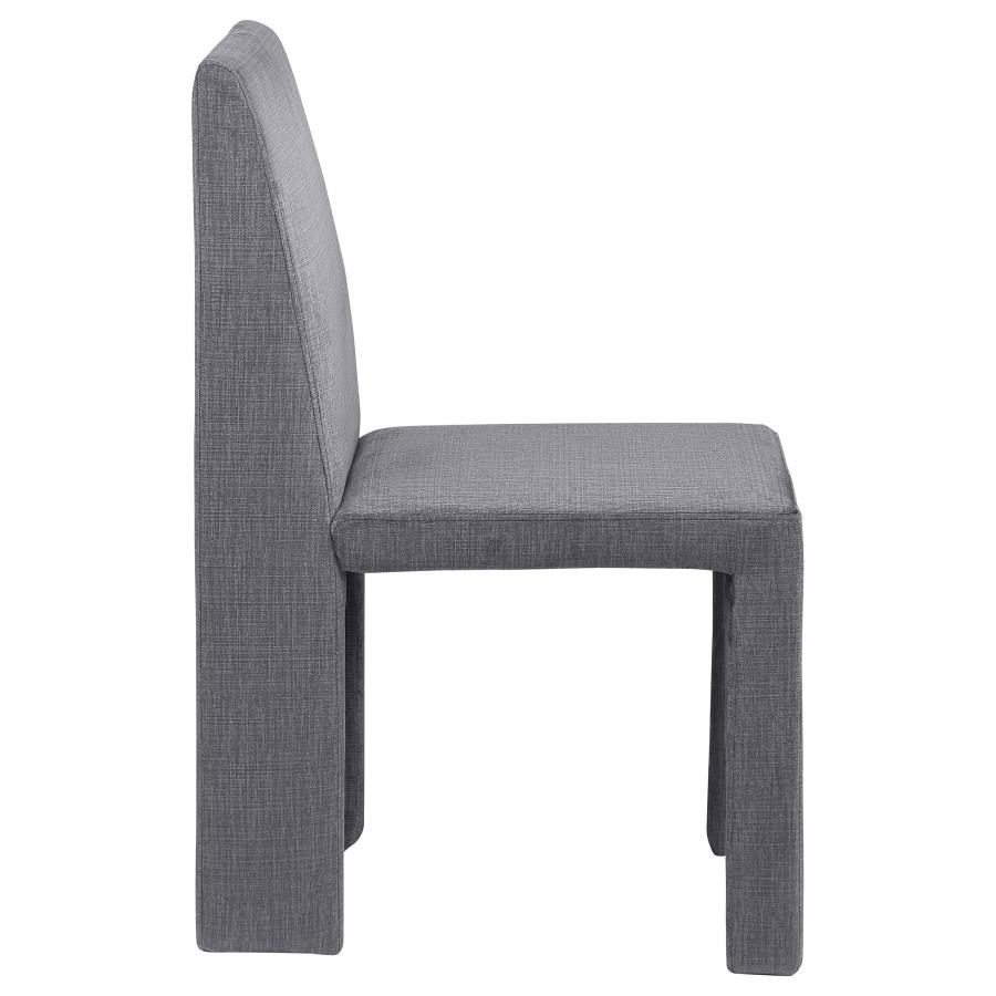 (image for) Tordera Velvet Upholstered Dining Side Chair Grey (Set of 2)