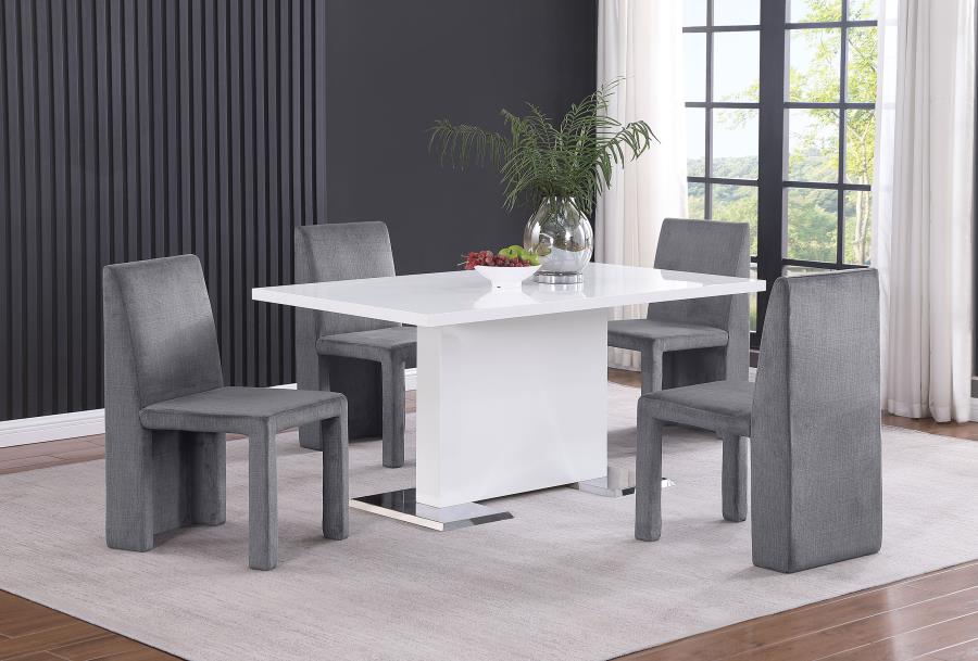 (image for) Tordera Velvet Upholstered Dining Side Chair Grey (Set of 2)