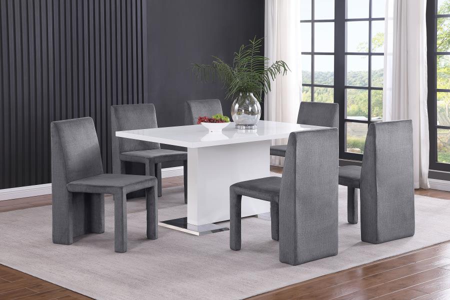 (image for) Tordera Velvet Upholstered Dining Side Chair Grey (Set of 2)