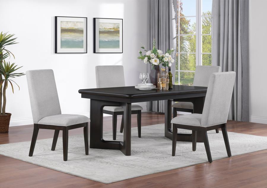 (image for) Hathaway 5-piece Rectangular Dining Table Set Acacia Brown - Click Image to Close