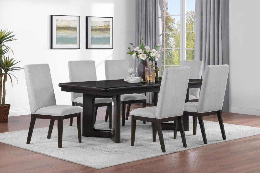 (image for) Hathaway 7-piece Rectangular Dining Table Set Acacia Brown - Click Image to Close