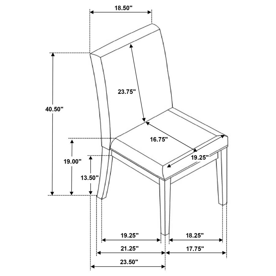 (image for) Hathaway Upholstered Dining Side Chair Cream (Set of 2)