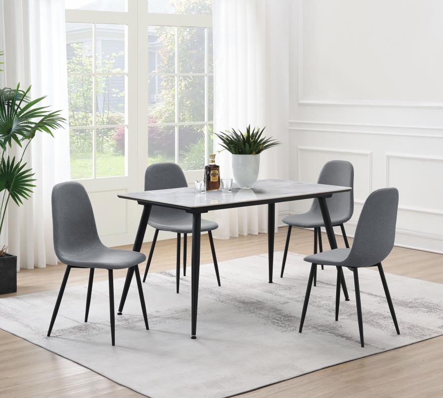 (image for) Dennison 5-piece Rectangular Dining Table Set Grey - Click Image to Close