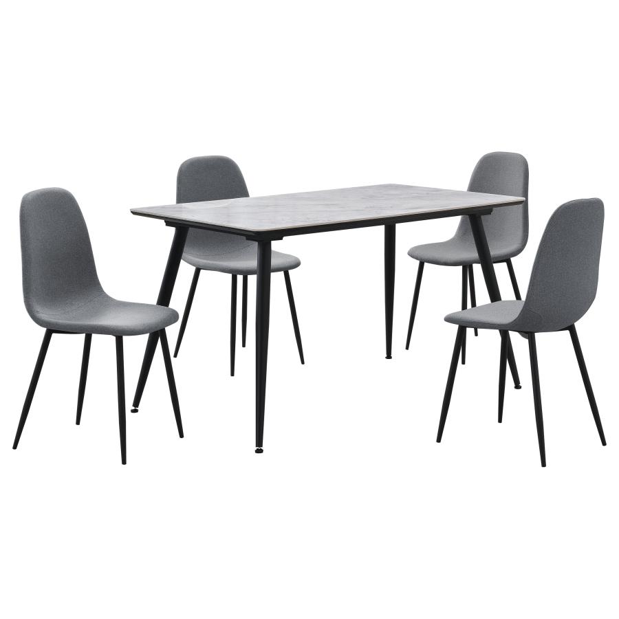 (image for) Dennison 5-piece Rectangular Dining Table Set Grey 