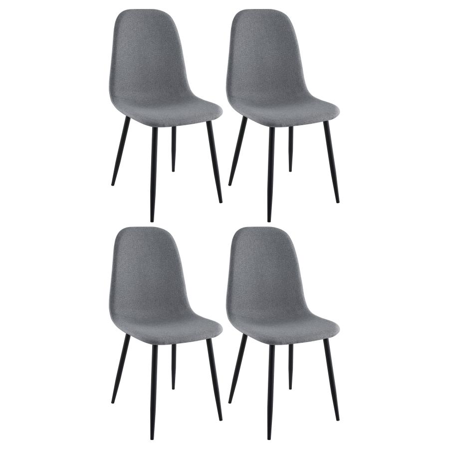 (image for) Dennison Upholstered Dining Side Chair Grey (Set of 4) - Click Image to Close