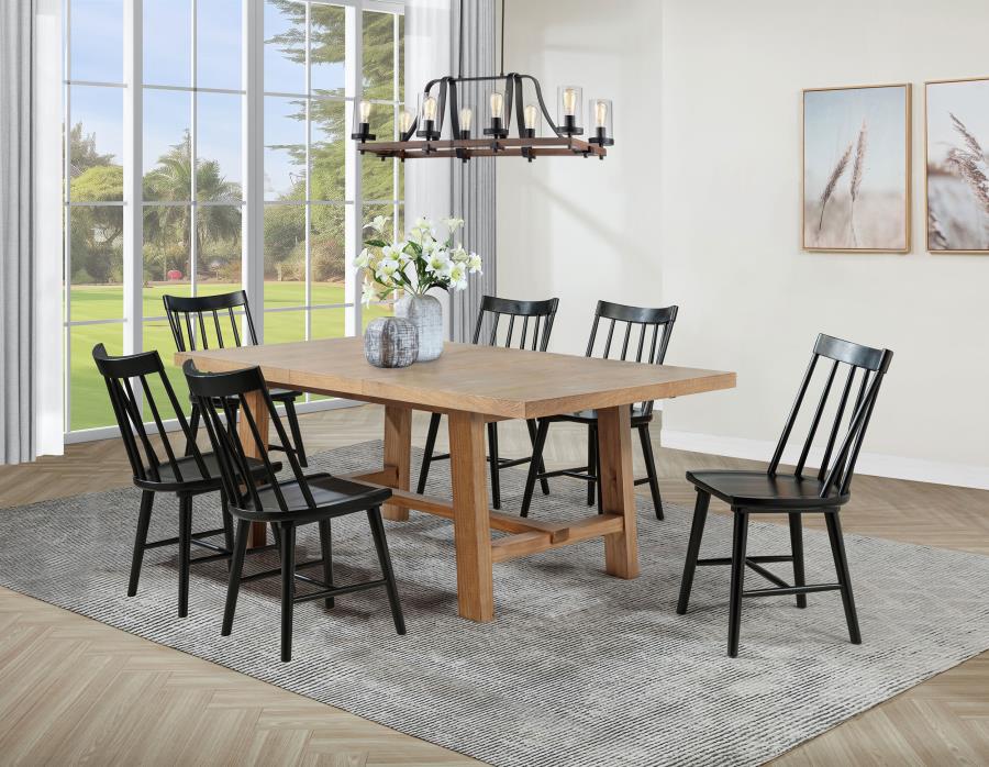 (image for) Middleton 7-piece Extension Leaf Dining Set Brown and Black