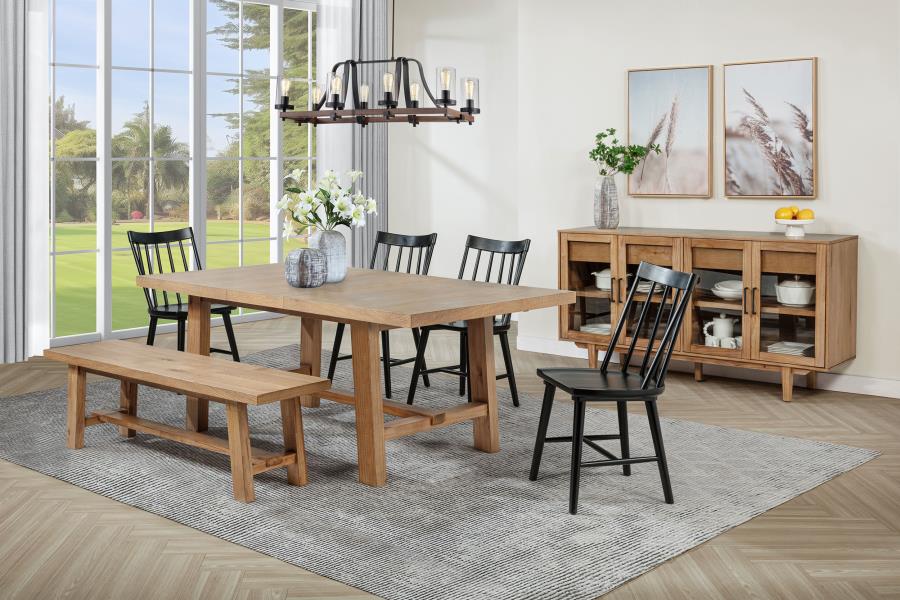 Modal Additional Images for Middleton 76-inch Extension Leaf Dining Table Natural Brown