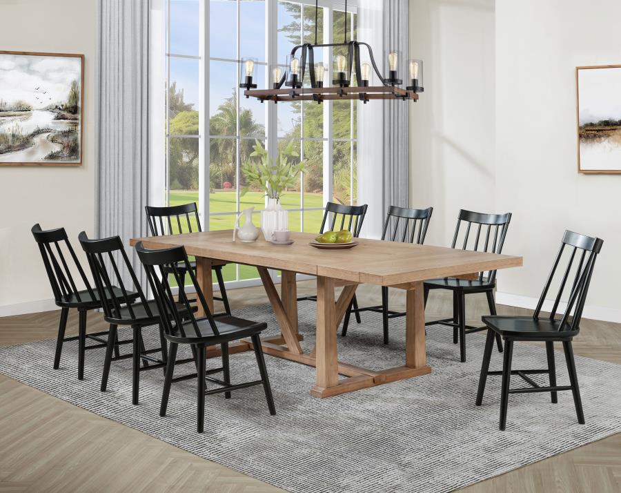 (image for) Middleton 9-piece Extension Leaf Dining Set Brown and Black
