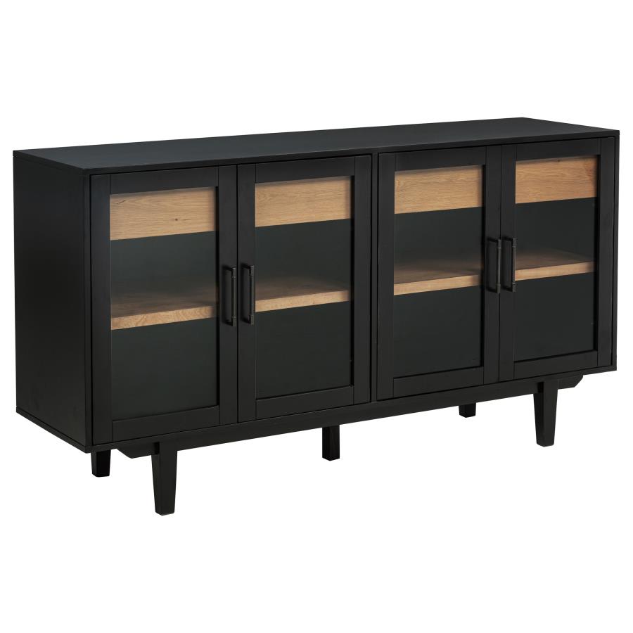 (image for) Middleton 4-door Sideboard Server with Dual Drawers Black